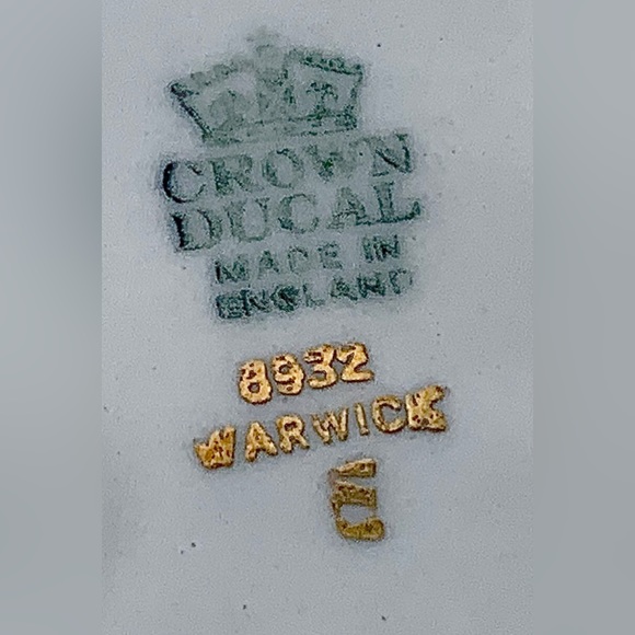 Vintage Discontinued Crown Ducal WARWICK 8932 Large Oval Gold Trim Serving Plate - Picture 15 of 16